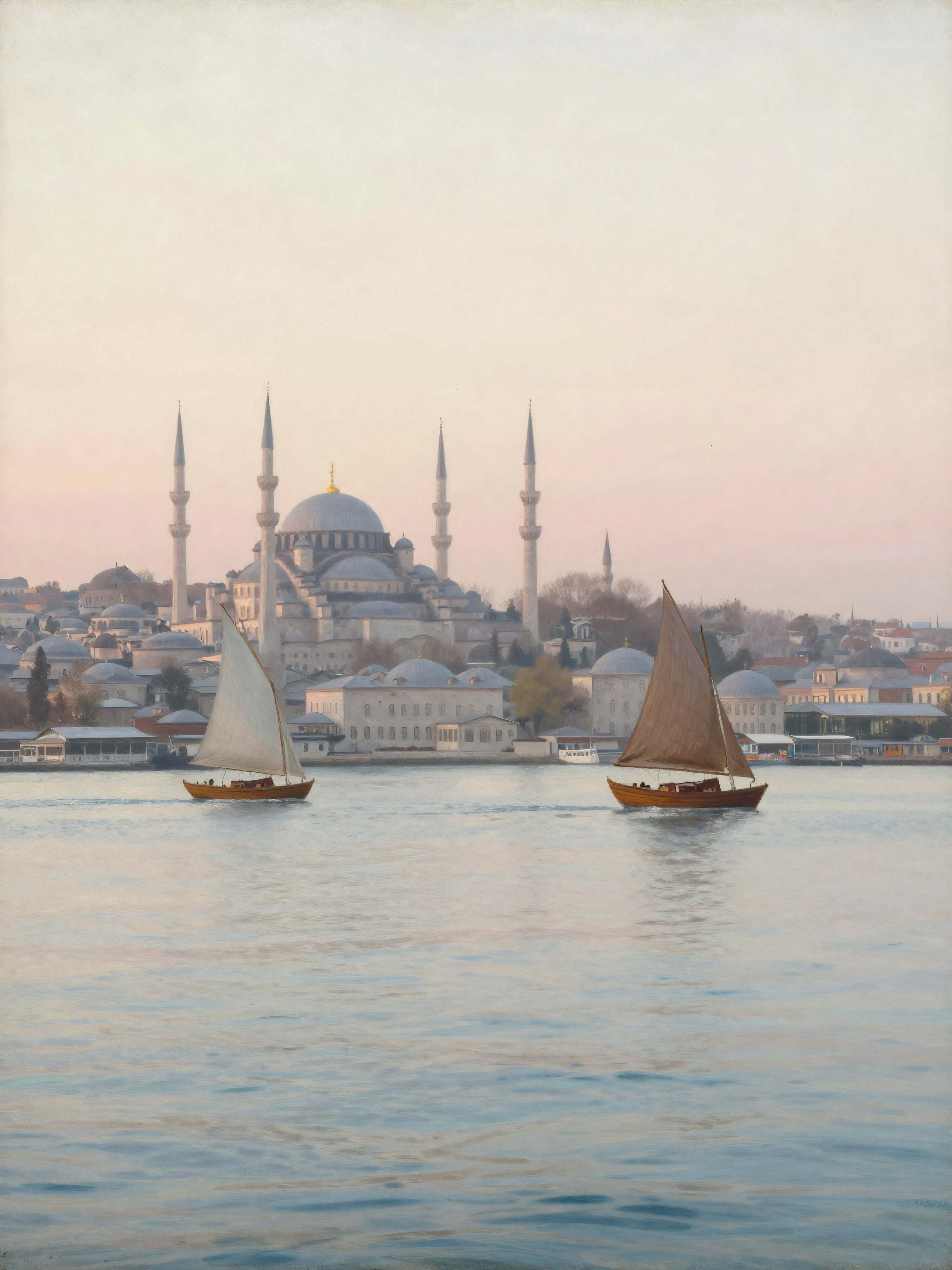 Istanbul at dawn seen from the Bosphorus